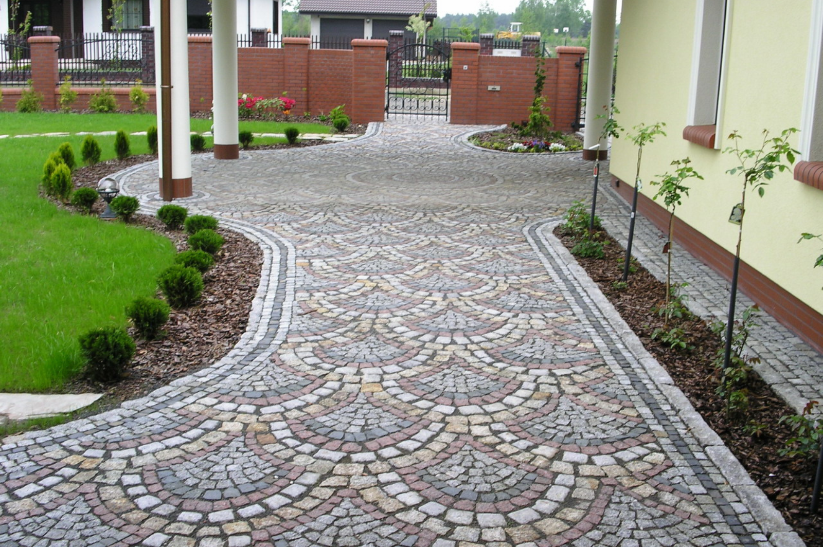 Finished stone paving and external groundwork details