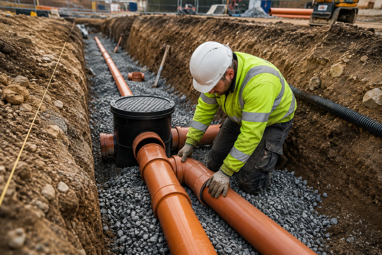 Professional drainage installation and pipework