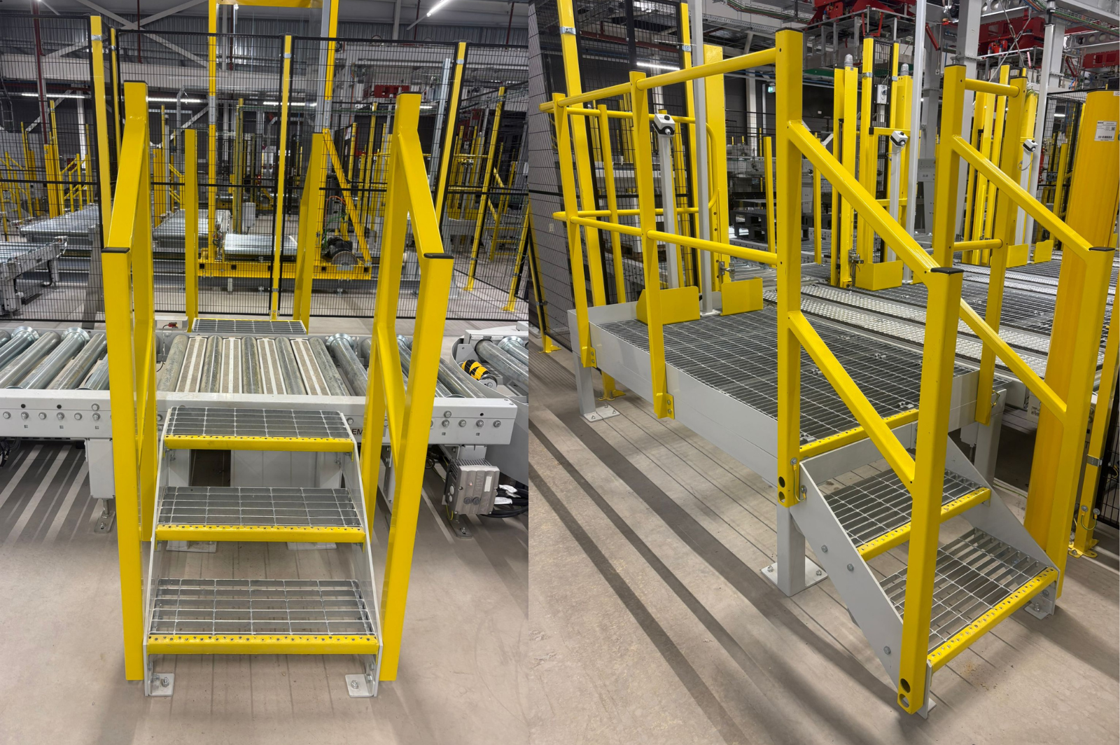 Access stairs and conveyor safety installation