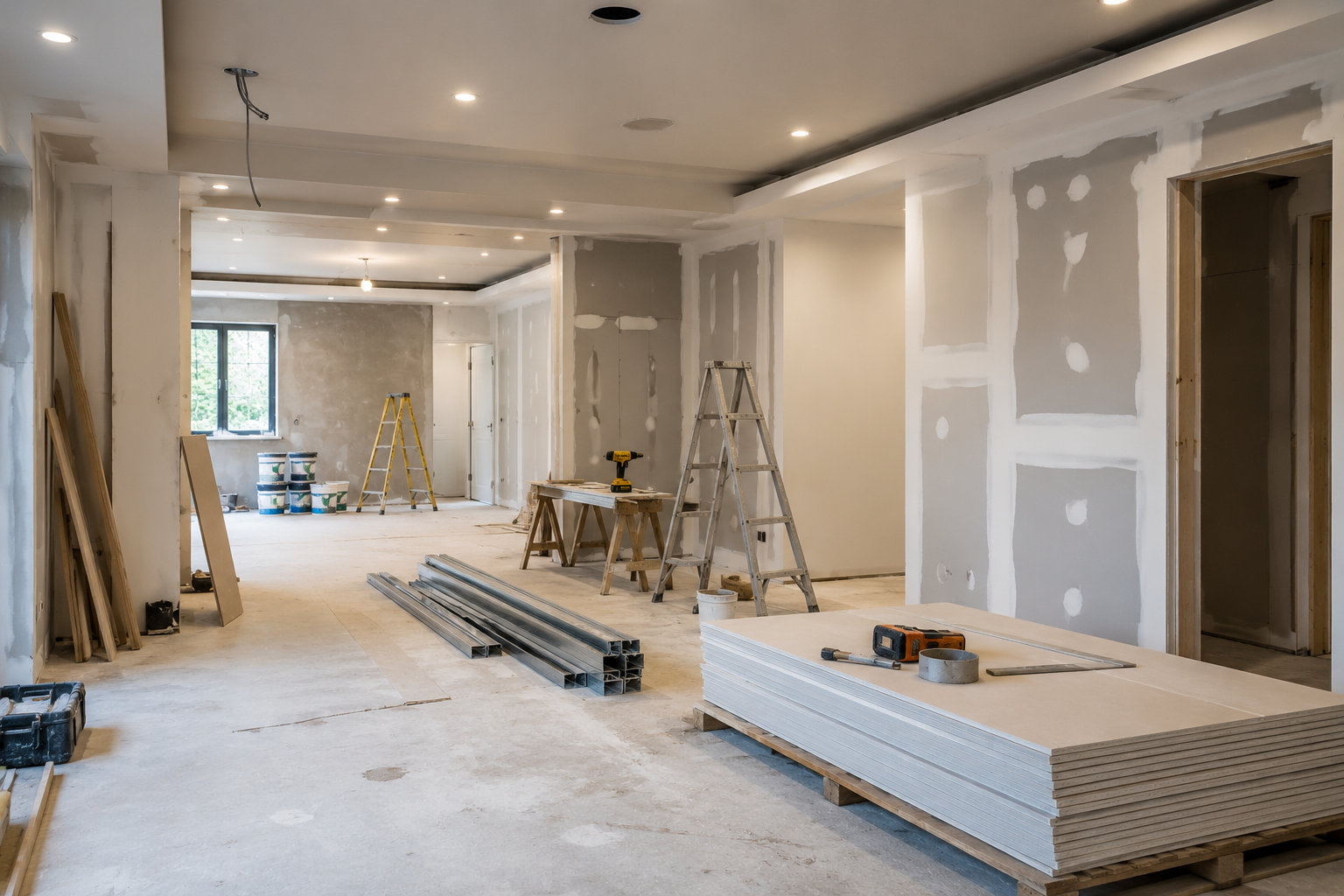 Commercial and residential refurbishment works in progress